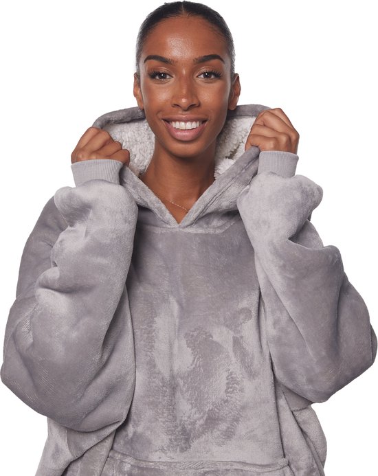 Homie Hoodie – Sweat à capuche oversize – Couverture avec manches – Unisexe – Taille unique – Grijs
