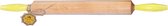 Maysternya™ Rouleau à pâtisserie en bois avec poignées - 50 x 4,5 cm - Accessoires de pâtisserie et ustensiles de cuisine - Jaune