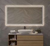 Miroir de salle de bain avec éclairage LED, chauffage, capteur tactile et fonction de gradation 140x70 cm