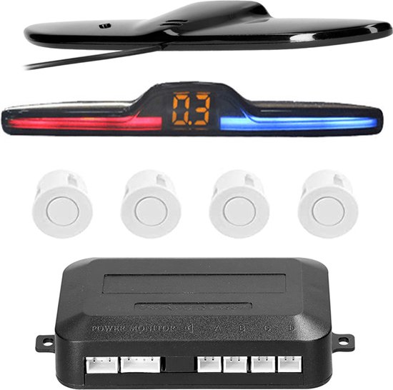 CTX-DP02 Parkeersensor Auto | Universele Parkeersensoren | Digitaal - Wit
