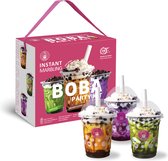 Boba Party Kit - Kit de démarrage Bubble Tea avec de vraies perles de tapioca - Vegan - Sans gluten Simple et 5 recettes (1 boîte)