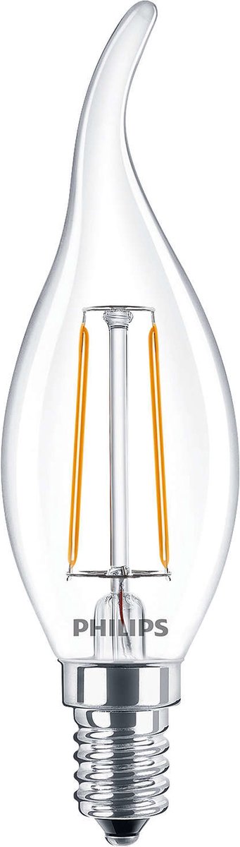 Philips CLA LEDCandle E14 Fitting - 2-25W - BA35 - 35x123 mm - Warm Wit