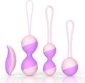 Playbird® - Bekkenbodemtrainer set lila - met afstandsbediening - vaginale balletjes