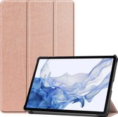 Mobigear - Tablethoes geschikt voor Samsung Galaxy Tab S9 Hoes | Mobigear Tri-Fold Bookcase - Roségoud