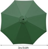 Parasol, Paraplu, Vervangende Luifelafdekking, 8 baleinen, 3 m, parasol voor markttafel, overkapping, waterdicht en anti-ultraviolet, vervangende stof/groen