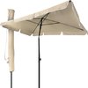 Parasol, kantelbaar, rechthoekig, 200 x 125 cm, 160 g/m², met uv-bescherming, hoogte 2,35 m, canvas, polyester, opvouwbaar, voor buiten, incl. beschermhoes, beige,