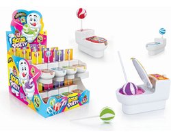 Johny Bee - zure wc dipper loly 24 X 19 gram - Snoep in de vorm van een WC pot! Display