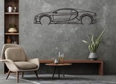 Bugatti Chiron Silhouette – Metal Art - Décoration murale - Man Cave - Décoration voiture - 80cm X 20cm - Décoration murale - Cadeau pour homme
