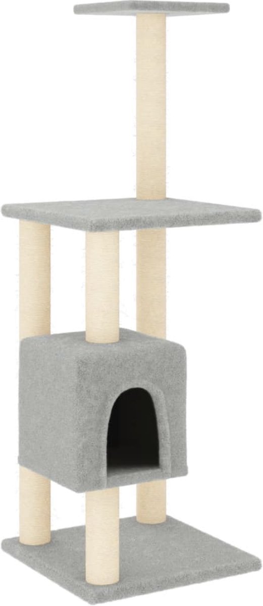 vidaXL Kattenkrabpaal met sisal krabpalen 104 cm lichtgrijs