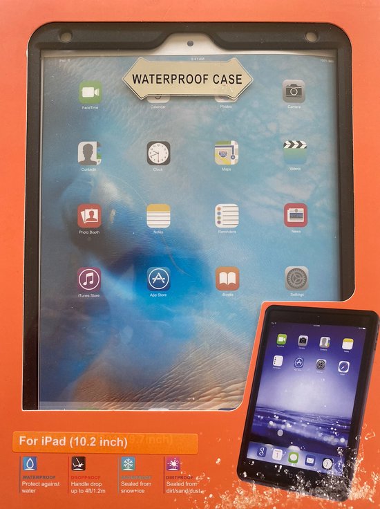 Phonaddon iPad 2019 & 2020 & 2021 10.2" Waterdichte Beschermhoes - Tablet - Waterproof Case - Geschikt voor 7e, 8e en 9e Generatie iPad Hoes - Zwart