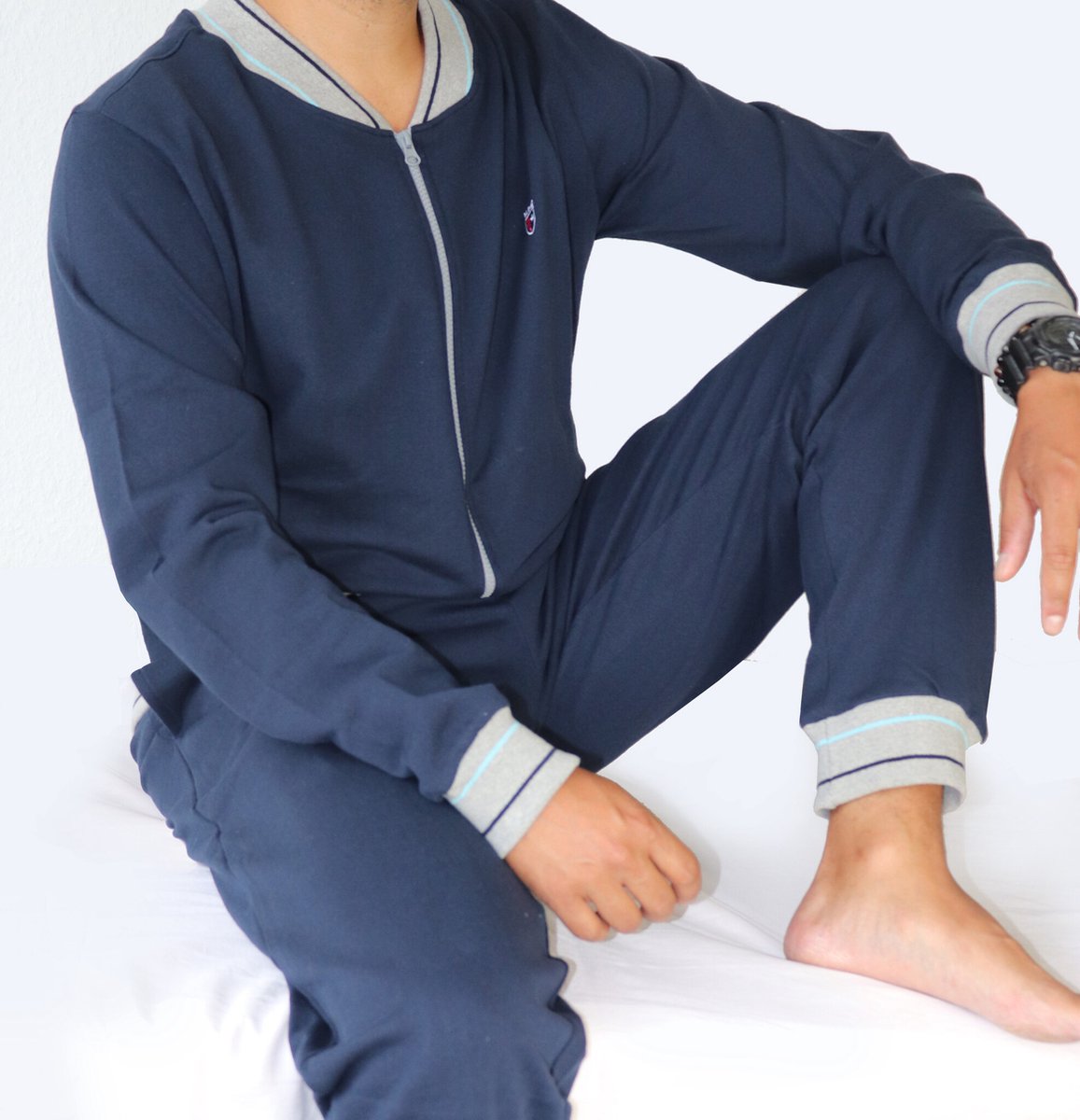 MEQ Heren Huispak - Sportief - Katoen - Donker Blauw - Maat M