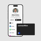 ConnectFlow - Digitaal visitekaartje - NFC & QR - Deel en ontvang gegevens - Standard Card Black