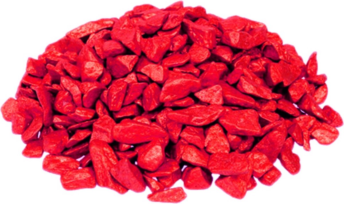 Decoratie steentjes - ROOD - Granulaat - Decoratie grind - Gekleurde steentjes decoratie - Decoratief - Bonsai - ROOD - 1 KILO