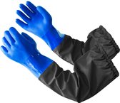 Rubberen Handschoenen Lang PVC Handschoenen met lange mouwen Waterdichte vijverhandschoenen 68 cm