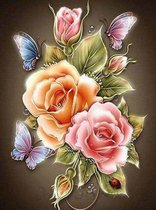 diamond painting - gekleurde rozen - 50x40 cm - vierkante stenen