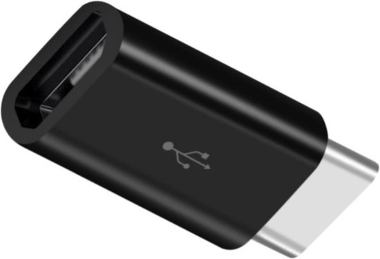 Micro USB naar USB C adapter- USB verloop - USB 2.0 - Zwart - Allteq | bol