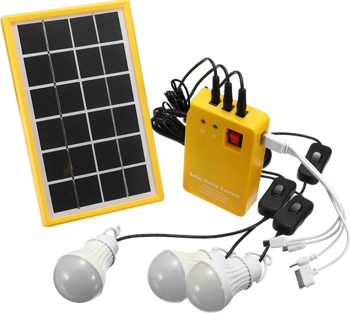 Panneaux solaires, Kit solaire Panneau solaire portable, Rechargeable par  USB avec 3 ampoules LED Kit d'éclairage de panneau - Cdiscount Bricolage