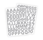 Letter stickers / Plakletters - Stickervellen Set - Metallic Zilver - 3cm hoog - Geschikt voor binnen en buiten - Standaard lettertype - Glans