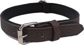 Nobleza Hondenhalsband bruin - Waterbestendig - Lederlook halsband - Waterproof halsband hond - Gespsluiting - Verstelbaar tussen 32 en 40 cm - M - Bruin
