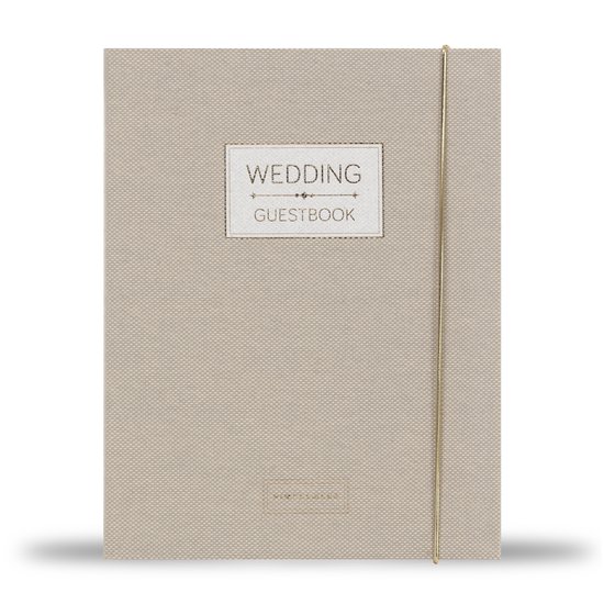 Pimpelmees wedding guestbook - Luxe edition linnen - warm nude