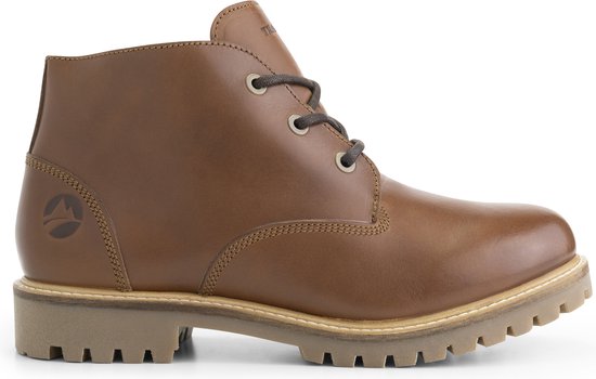 Travelin' Trehuse Heren - Halfhoge leren veterschoenen - Wol gevoerd - Cognac leer - Maat 48