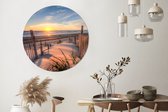 WallCircle - Cercle Mural - Cercle Mural - Plage - Mer - Dune - Coucher de Soleil - Paysage - Aluminium - Dibond - 120x120 cm - Intérieur et Extérieur XXL