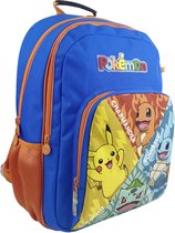 Pokémon - Sac à dos - 3D - Grand sac à dos 3 compartiments premium - 43cm - Pikachu - Carapuce - Salamèche - Bulbizarre