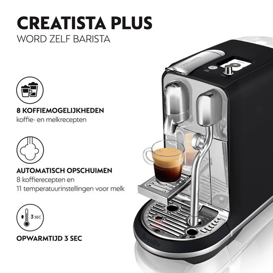 Sage the Creatista Plus Black Truffle SNE800BTR Nespresso Koffiecupmachine