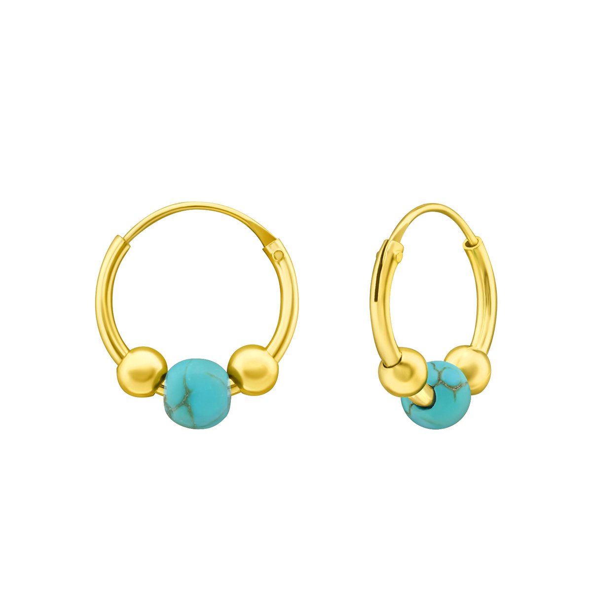 Montebello Oorbellen Dimer Gold - 925 Zilver E-Coating - Ø12mm - 1,2mm