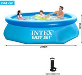 Intex® Zwembad Met Pomp 244cm - Opblaasbaar Bad + Opblaaspomp - Opblaasbaar Zwembad - Rond