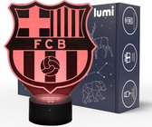 Lumi 3D Nachtlamp - 16 kleuren - FC Barcelona - Voetbal - LED Illusie - Bureaulamp - Sfeerlamp - Dimbaar - USB of Batterijen - Afstandsbediening - Cadeau