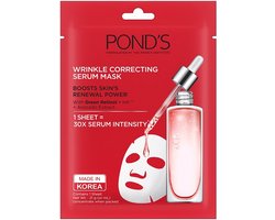 Pond's Wrinkle Correcting Serum Gezichtsmasker - Rimpel Corrigerende Face Mask met Groene Retinol Hyaluronzuur en Avocado extract - Gezichtsmaskers Verzorging 1 x 21ml