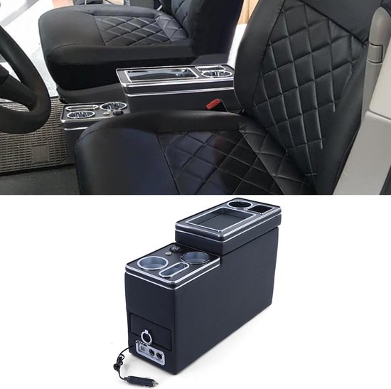 Organizer voor Armsteun Middenconsole Armsteun Auto Armsteun Doos Auto Accessoires Opbergdoos USB Voor Clio 4 Voor Captur Voor Clio 3 III IV armsteun (Kleur : B1 Black red 3USB