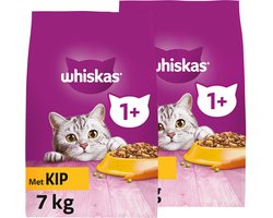 Whiskas 7kg katten droogvoer kip - duo pack - 14kg