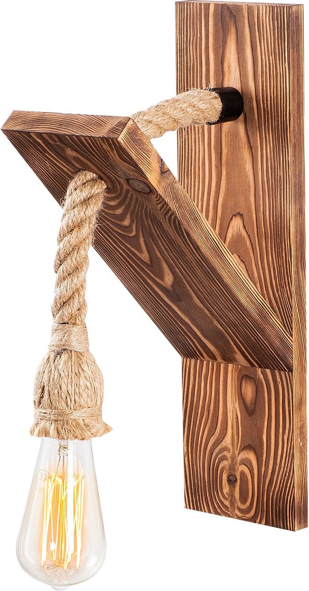 Verlichting - Wandlamp Houten 11x21x40cm - Stijlvolle Lucas Design - Sfeervolle Verlichting voor Elk Interieur