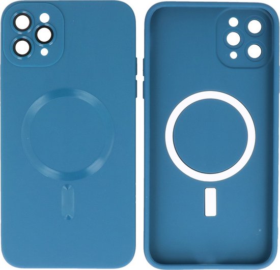 Coque Arrière iPhone 11 Pro Max - Coque MagSafe avec Protecteur d'Appareil Photo - Marine