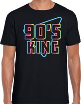 Bellatio Decorations nineties party verkleed t-shirt heren - jaren 90 feest outfit - 90s king - zwart XXL