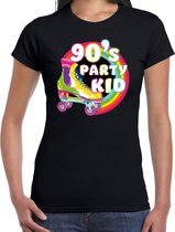 Bellatio Decorations nineties party verkleed t-shirt dames - jaren 90 feest outfit - 90s party kid - zwart S
