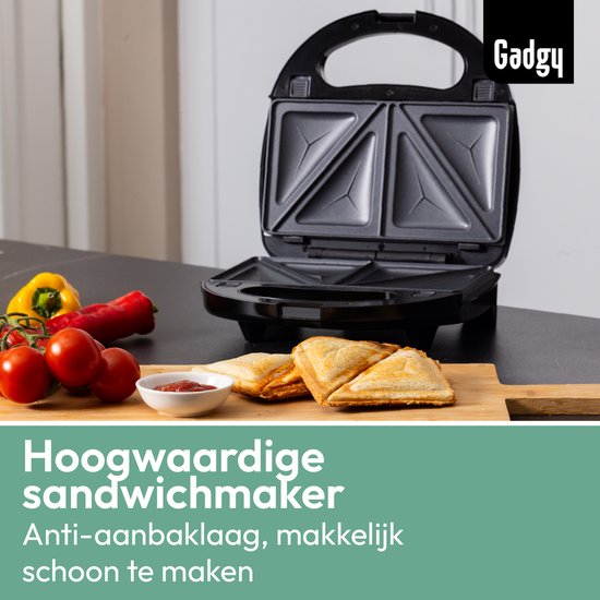 Gadgy 3 in 1 Tosti Apparaat - Wafelijzer - Grill Apparaat - Verwisselbare Platen - Tosti ijzer - Croque Monsieur Toestel - Sandwich Maker - 750 Watt - Gadgy