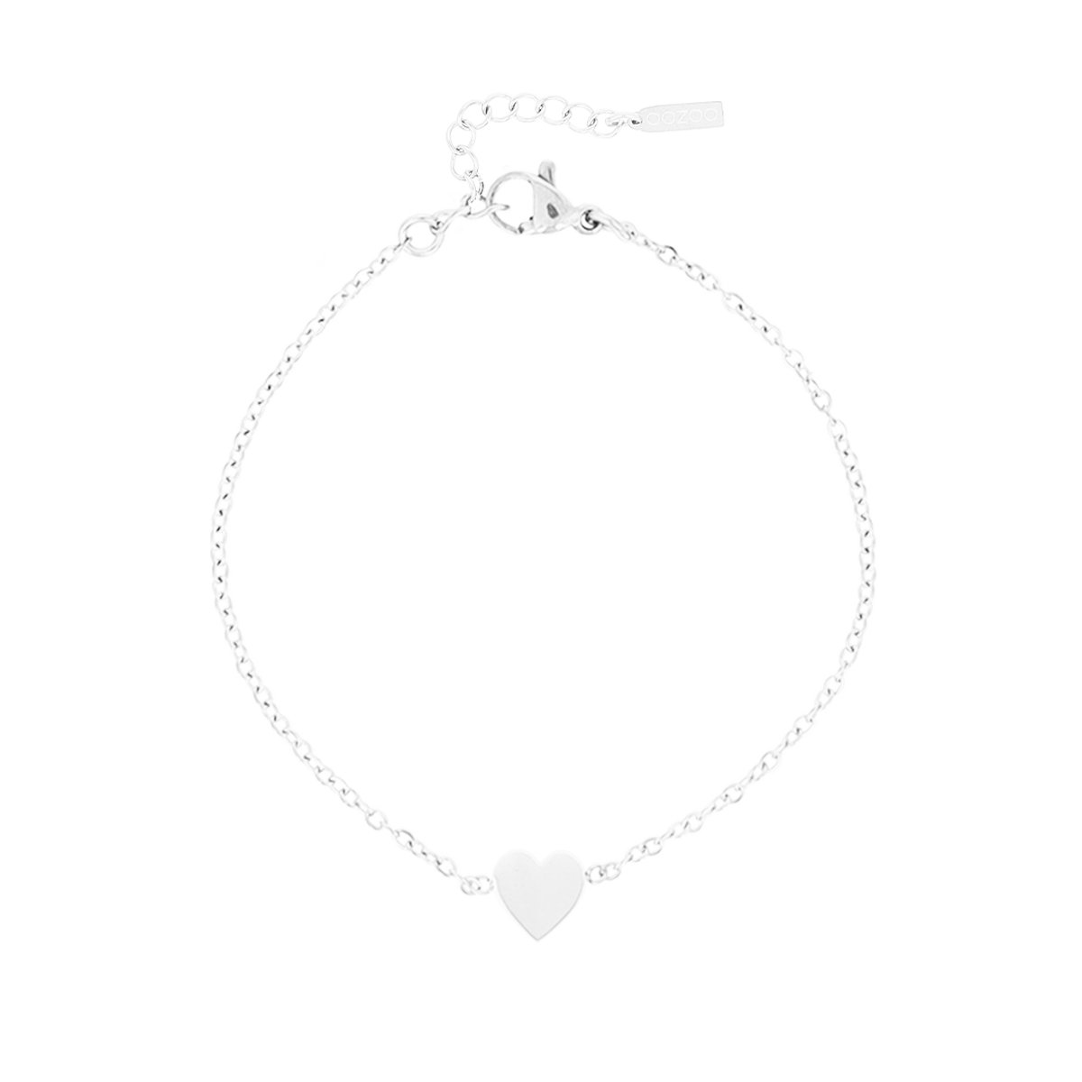 OOZOO Jewellery - Zilverkleurige armband met een hart - SB-1039
