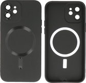 Hoesje Geschikt voor iPhone 12 - Back Cover - MagSafe Hoesje met Camera Beschermer - Zwart