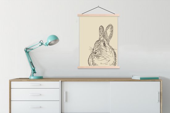 Illustration Vintage d & # 39; une affiche textielposter lapin lattes vierges