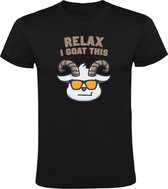 Relax i goat this Heren T-shirt - werk - school - slim - handig - reparatie - vakman - dieren - geit - chill - job - motivatie - grappig