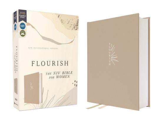 Foto: Flourish the niv bible for women cloth over board cream comfort print