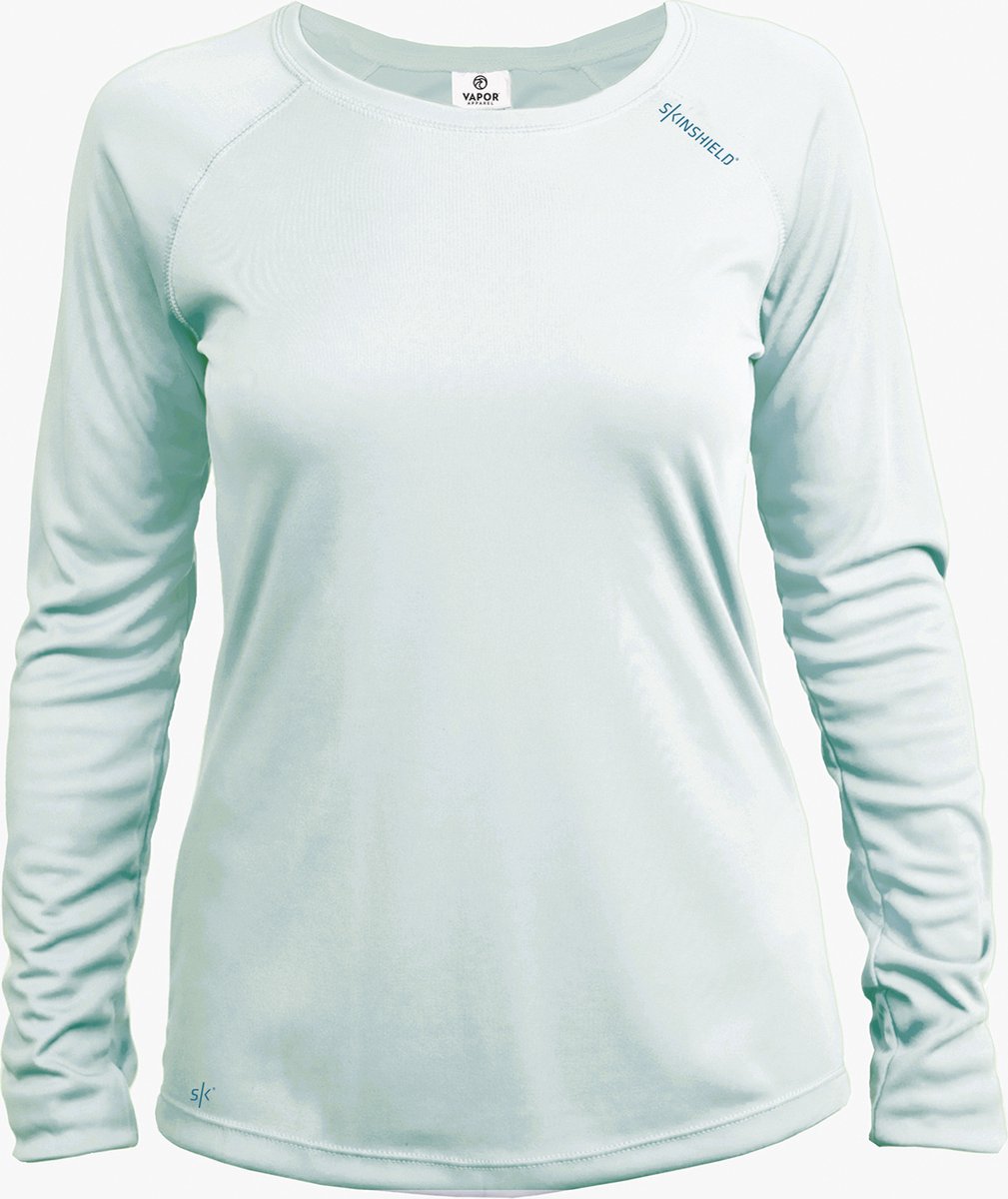 Vapor Apparel UPF 50+ UV-zonwering voor dames performance T-shirt lange mouwen Seagrass