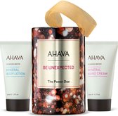 AHAVA The Power Duo - Dagelijkse Hydratatieboost | Inclusief Mineralen Handcrème & Bodylotion | Lotion voor dames & heren | Moisturizer voor een droge huid & handen | Verwenbox - Set van 2