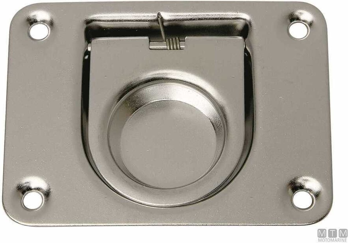 Luikring met veer - RVS - Afmeting 57 x 76 mm