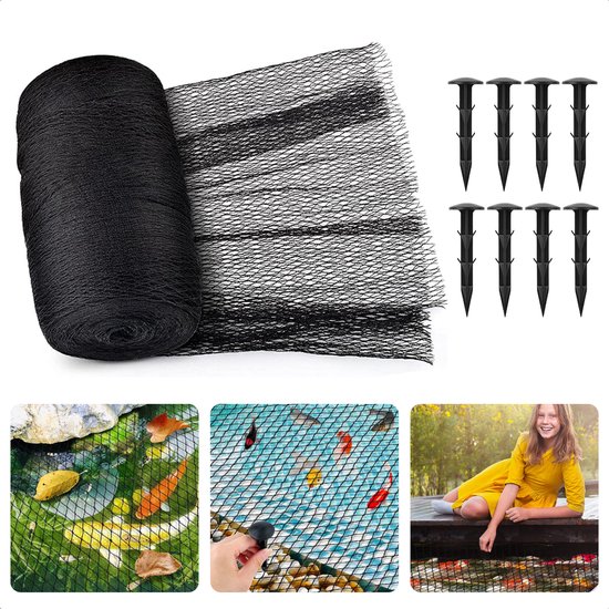 Pond Net 2 x 3 m Black Pond Cover Heron Protection Leaf Protection Net Cover Net