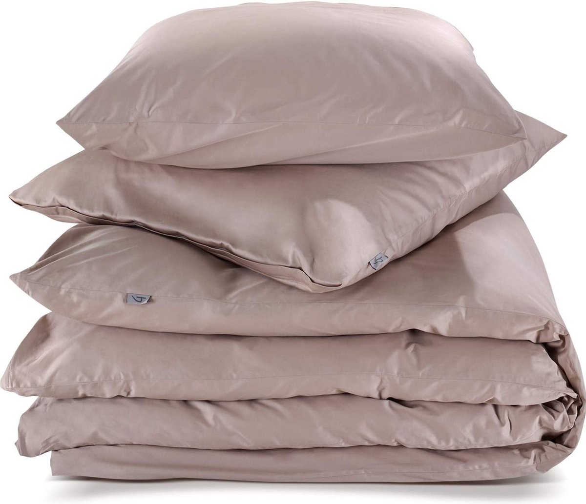 Premium mako-satijnen beddengoed, kussensloop van 100% katoen (80 x 80 cm, taupe)
