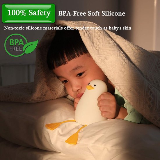 Kindernachtlampje, schattig eend siliconen bedlampje voor kinderkamer van Merkloos — afbeelding 2